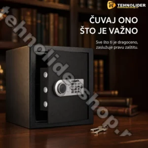 Veliki Elektronski Sef sa Šifrom i Ključevima – 41×40×44 cm