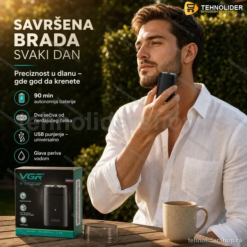 VGR V-341 trimer za bradu sa nastavcima VGR V-341 trimer za bradu sa nastavcima