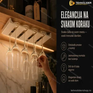 Viseći držač čaša za vino, šampanjac i koktele