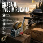 Vitlo sa Sajlom Čekrk 800lb / 365kg – Ručno Vitlo za Povlačenje i Dizanje