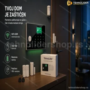 Smart WiFi GSM Alarm sa SIM Karticom i Rezervnom Baterijom – Pametni Kućni Alarmni Sistem