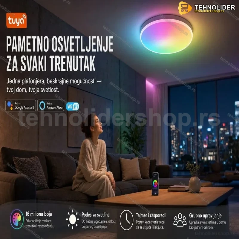 Wise pametna led plafonjera 24W, RGBCW Wise pametna led plafonjera 24W, RGBCW