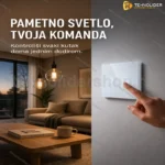 WiFi Pametni Ugradni Prekidač za Svetlo sa 2 Tastera | Kaljeno Staklo