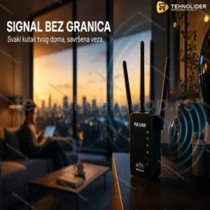 WiFi Pojačivač Signala PIX-Link – Repetitor sa 4 Antene 300Mbps