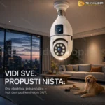 WiFi sijalica kamera sa dva objektiva — rotacija 320°, IP66, noćni mod