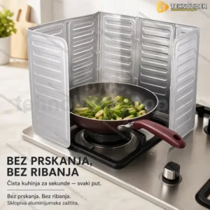 Aluminijumska zaštita od prskanja ulja – Sklopiva, 84x32 cm