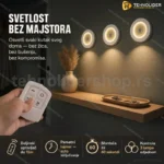 Set od 3 zidne lampe sa daljinskim upravljačem
