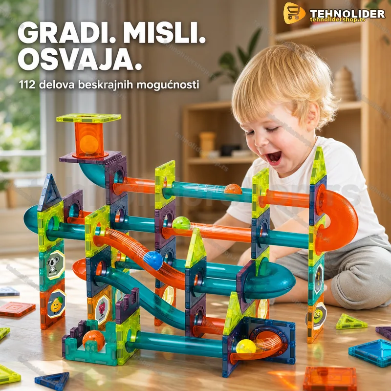 3D magnetne kocke 112 delova — set za decu od 3 godine 3D magnetne kocke 112 delova — set za decu od 3 godine