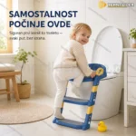 Adapter za WC šolju sa merdevinama za decu — plavi i roze