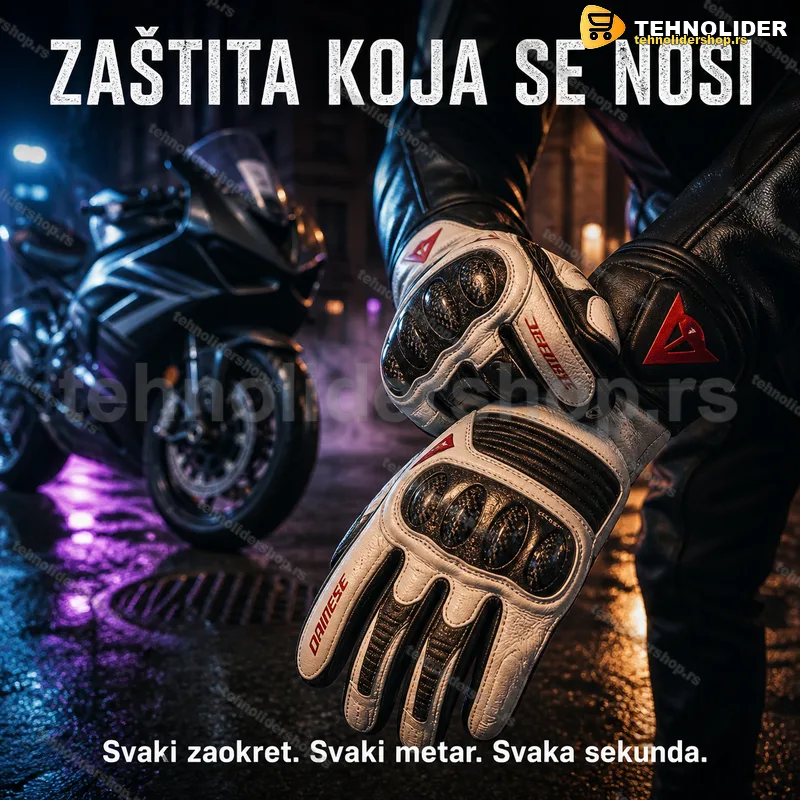 Bele kožne rukavice za motor sa protektorima — Dainese Bele kožne rukavice za motor sa protektorima — Dainese