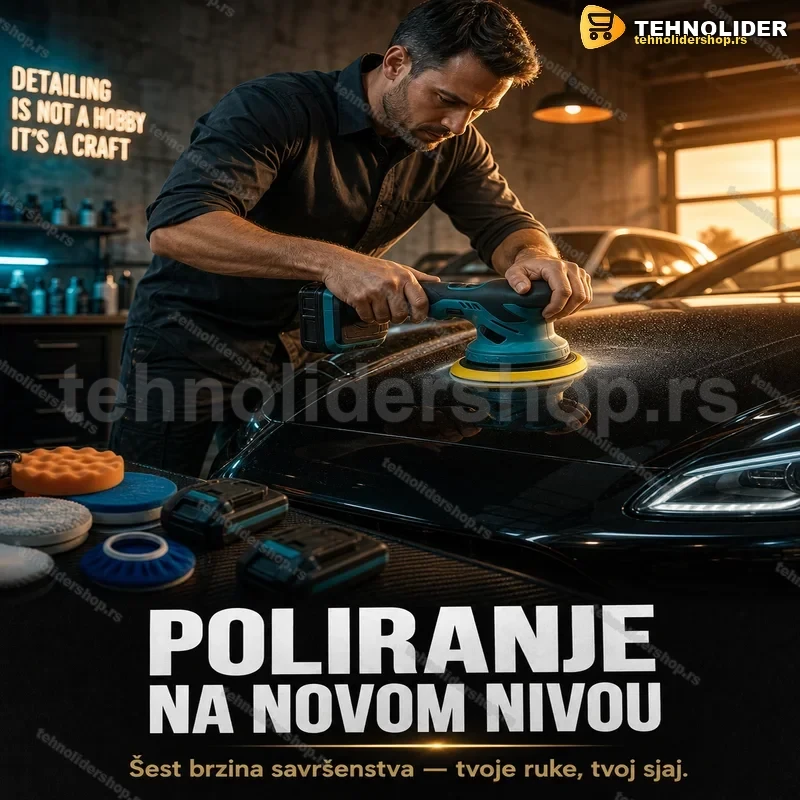Bežična Mašina za Poliranje 145mm – 6 Brzina, 2 Baterije Bežična Mašina za Poliranje 145mm – 6 Brzina, 2 Baterije