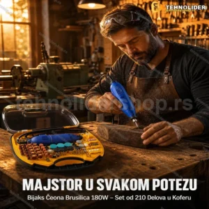 Bijaks Čeona Brusilica 180W – Set od 210 Delova u Koferu