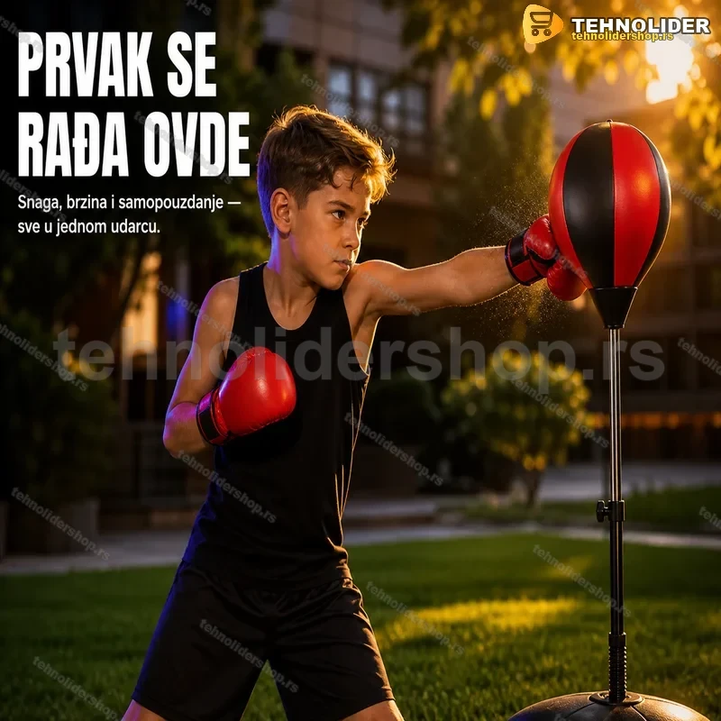 Boks Set za Decu – Podesiva Visina, PU Materijal, od 6 Godina Boks Set za Decu – Podesiva Visina, PU Materijal, od 6 Godina