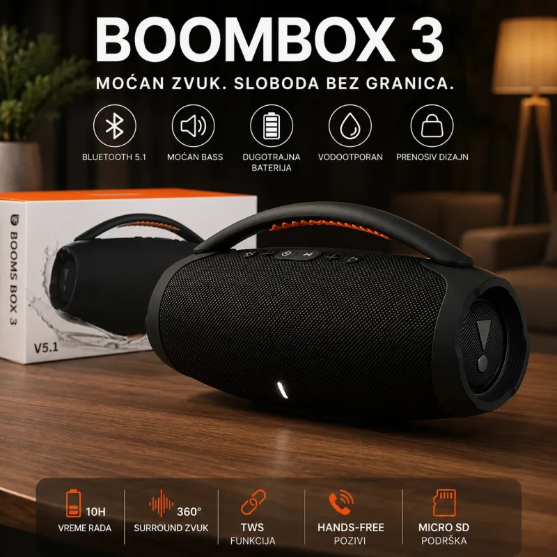 Boom Box 3 prenosivi bežični Bluetooth zvučnik zvučnik Boom Box 3 - prednja strana