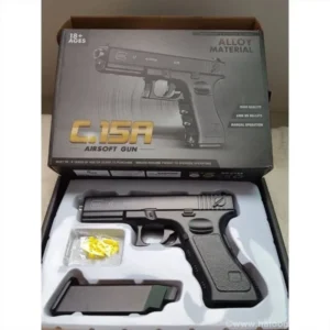 C15A airsoft pištolj full metal — replika Glock stila, 6 mm