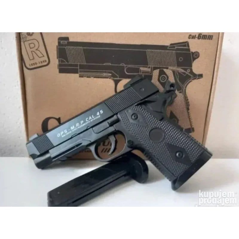 C9 metalni airsoft pištolj 6 mm — replika sa šanžerom airsoft pištolj C9 - detalji