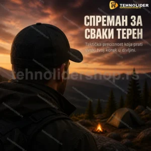 Crni taktički kačket rip-stop sa podesivim zatvaranjem