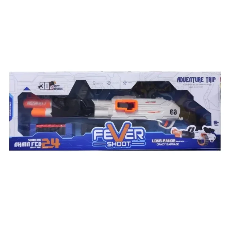 Dečiji mitraljez na mekane metkiće — veliki blaster 63 cm mitraljez na mekane metkiće - u upotrebi