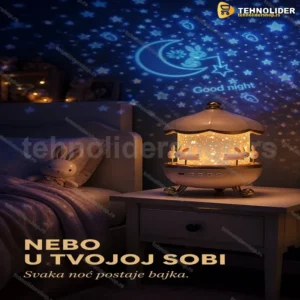 Dečji Noćni Projektor sa Zečjim Nebom – Projekcija Zvezda i Zečića