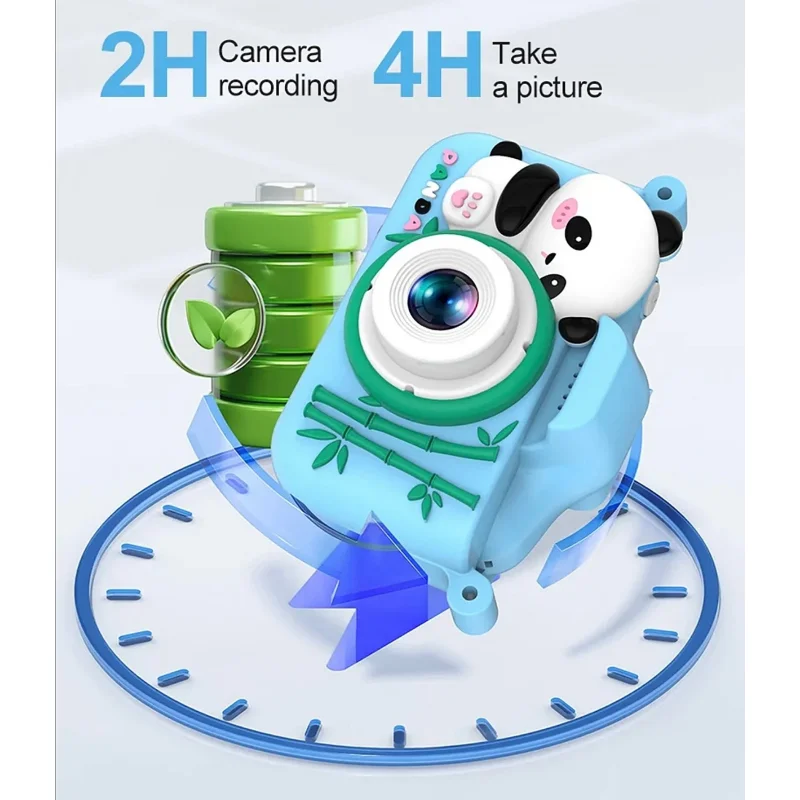 Digitalni fotoaparat za decu u masci pande dečji fotoaparat panda - u upotrebi