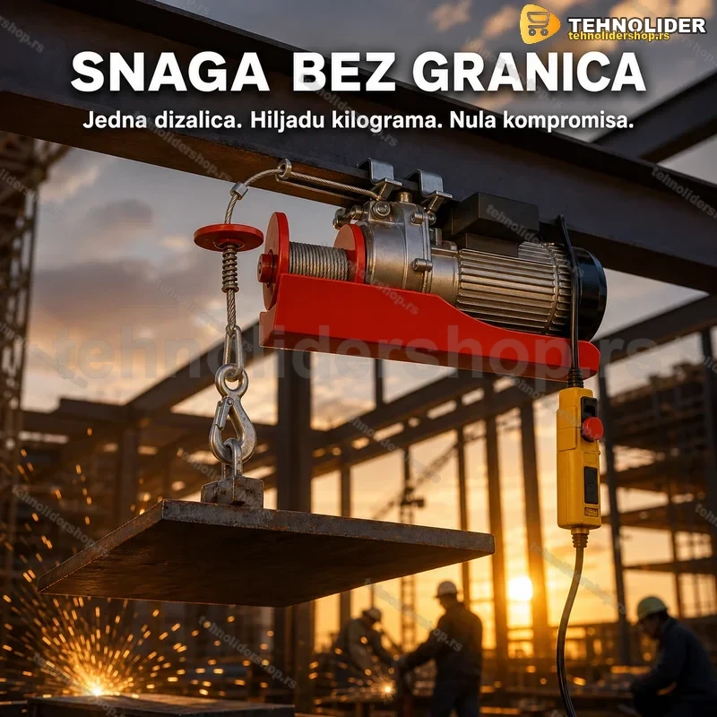 Električna Dizalica Vrabac 1000kg sa Žičnim Daljinskim Upravljačem Električna Dizalica Vrabac 1000kg sa Žičnim Daljinskim Upravljačem