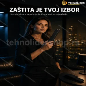 Elektrošoker JSJ-802 sa sirenom, LED lampom, futrolom i punjačem