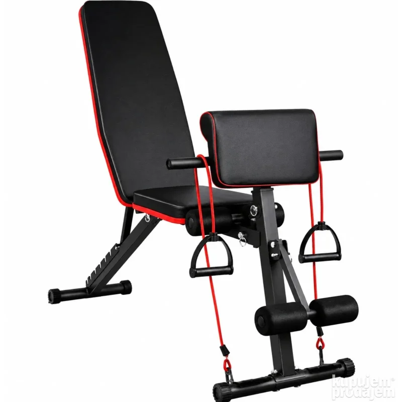 Fitnes klupa podesiva sa nosačem za biceps i ekstenzijom za noge podesiva fitnes klupa - detalji
