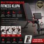 Fitnes klupa podesiva sa nosačem za biceps i ekstenzijom za noge