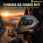 Flip-up kaciga siva sa ugradjenim naočarima za sunce