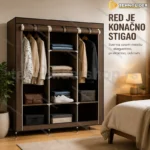 Garderober platneni 88130 — metalna konstrukcija 130×45×175 cm
