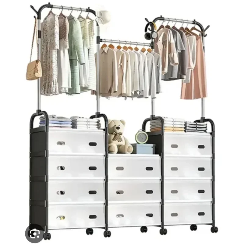 Garderober sa fiokama i šipkama — modularni sistem 3u1 modularni garderober - detalji
