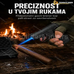 Gasni brener upaljač u koferu sa pretvaračem plamena