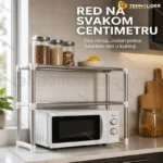 Inox polica na dva nivoa za prostor iznad mikrotalasne