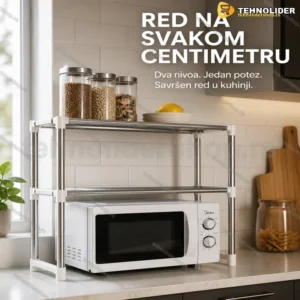 Inox polica na dva nivoa za prostor iznad mikrotalasne