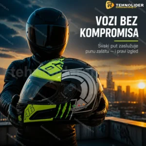 Integralna full face kaciga za motor sa skidajućom unutrašnjošću