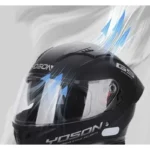 Integralna moto kaciga YOSON GS Energy sa duplim vizirom, mat crna