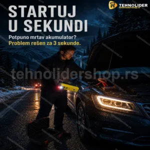 Jump starter 600A sa kompresorom za gume — prenosivi pokretač