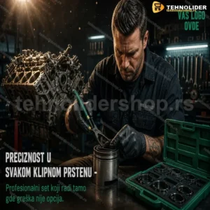 Klešta za Montažu Klipnih Prstenova – Set sa 14 Prstenova i Kutijom
