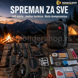 Komplet za preživljavanje u prirodi 142 dela — MOLLE torbica