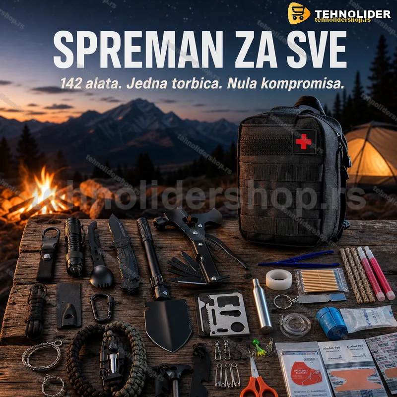 Komplet za preživljavanje u prirodi 142 dela — MOLLE torbica Komplet za preživljavanje u prirodi 142 dela — MOLLE torbica