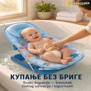 Kupko Stolica za Kupanje Bebe sa Jastukom i Neklizajućom Podlogom