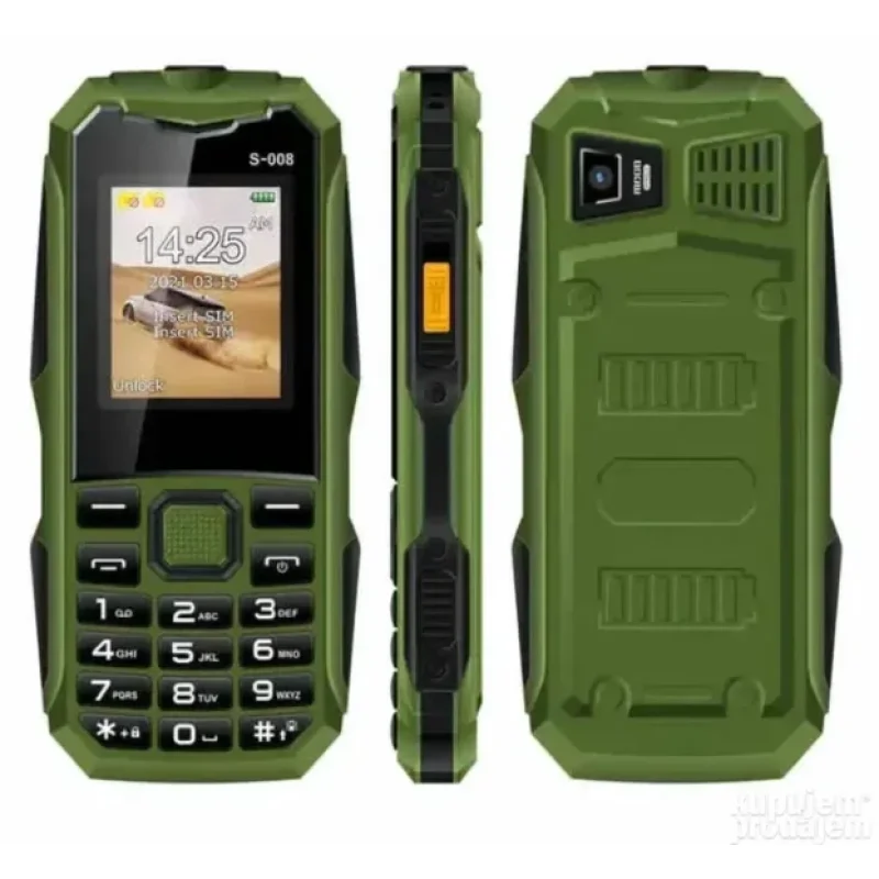 Land Rover S-008 mobilni telefon sa FM radiom i lampom Land Rover S-008 telefon - prednja strana
