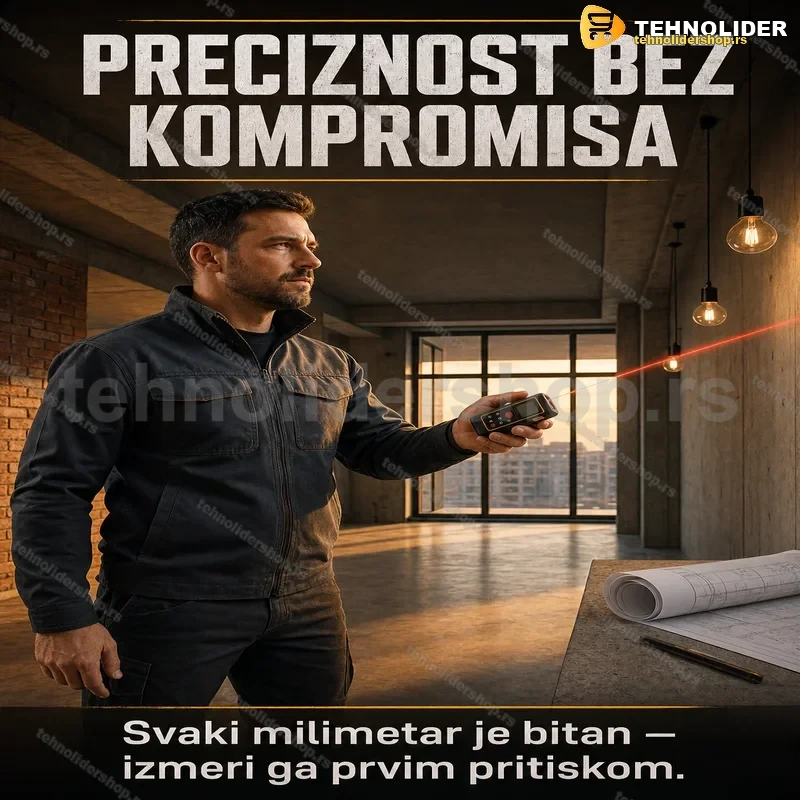 Laserski Daljinomer – Precizni Merač Razdaljine sa LCD Displejom Laserski Daljinomer – Precizni Merač Razdaljine sa LCD Displejom