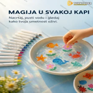 Magični Flomasteri za Vodu – Set od 12 Boja za Kreativnu Igru