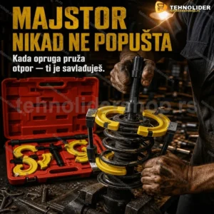 Mehanički Kompresor Opruga MacPherson – Profesionalni Izvlakač sa Izmenjivim Čašama