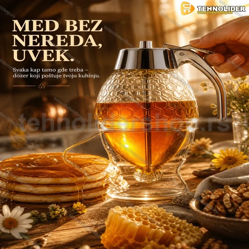 Mellora Stakleni Dozer za Med – Precizno Doziranje Bez Nereda Mellora Stakleni Dozer za Med – Precizno Doziranje Bez Nereda