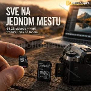 MicroSD kartica 64 GB klase 10 sa SD adapterom