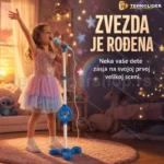 Mikrofon sa stalkom za decu — motiv plavog junaka
