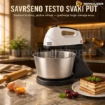 Mikser sa Metalnom Posudom 2L – 7 Brzina, 300W, Stoni i Ručni