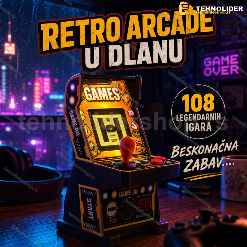 Mini arkadni automat — stona retro mini arcade mašina sa 108 igara Mini arkadni automat — stona retro mini arcade mašina sa 108 igara